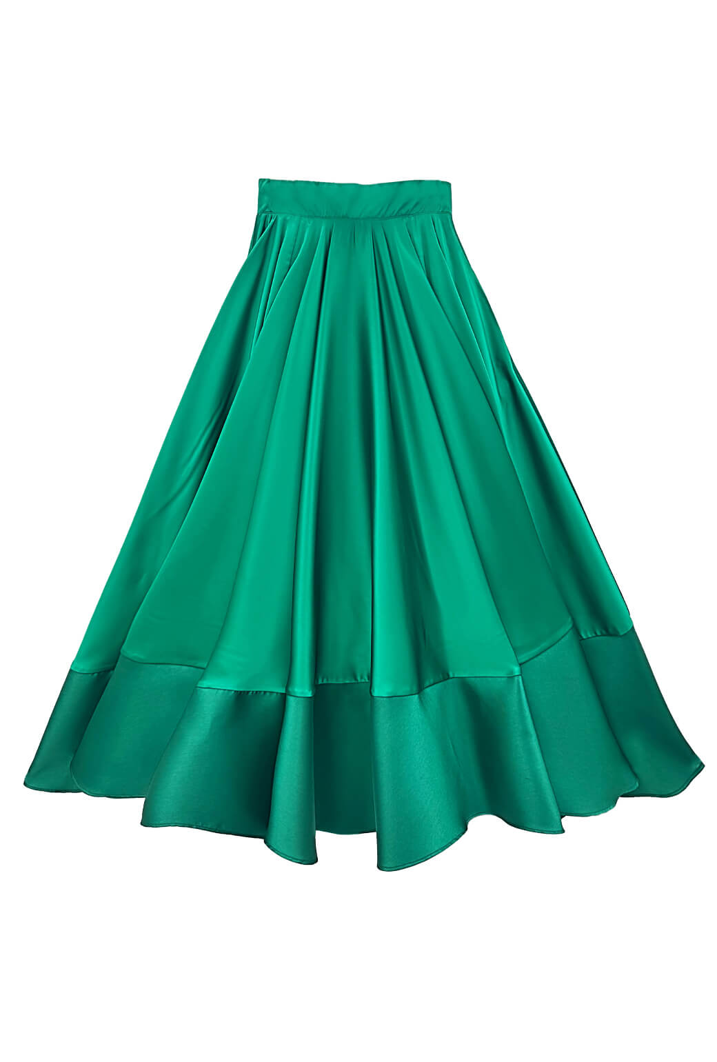 Buru x Old Soul Etiquette Lucinda Skirt - Green Satin & Twill