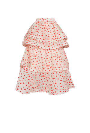 MIDI Teagan Tiered Skirt - Flocking Dot
