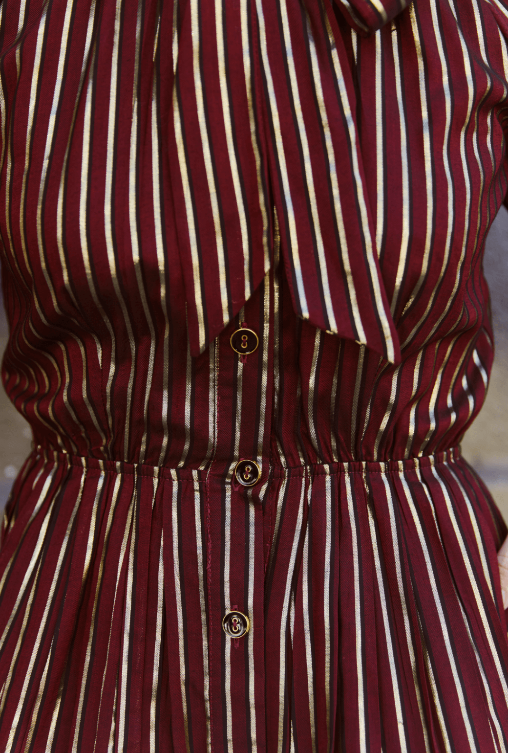 MINI 9 to 5 Shirtdress - Burgundy Stripe