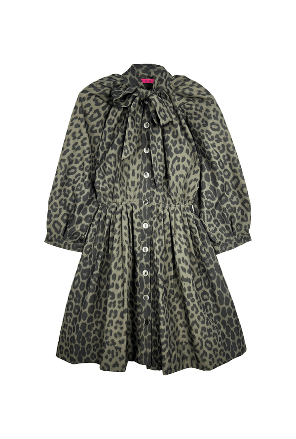 BURU x Mignonne Gavigan MINI 9 to 5 Shirtdress - Green Cheetah