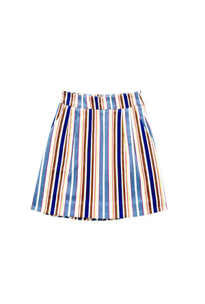 Maggie Mini Skirt - Brown Stripe Twill