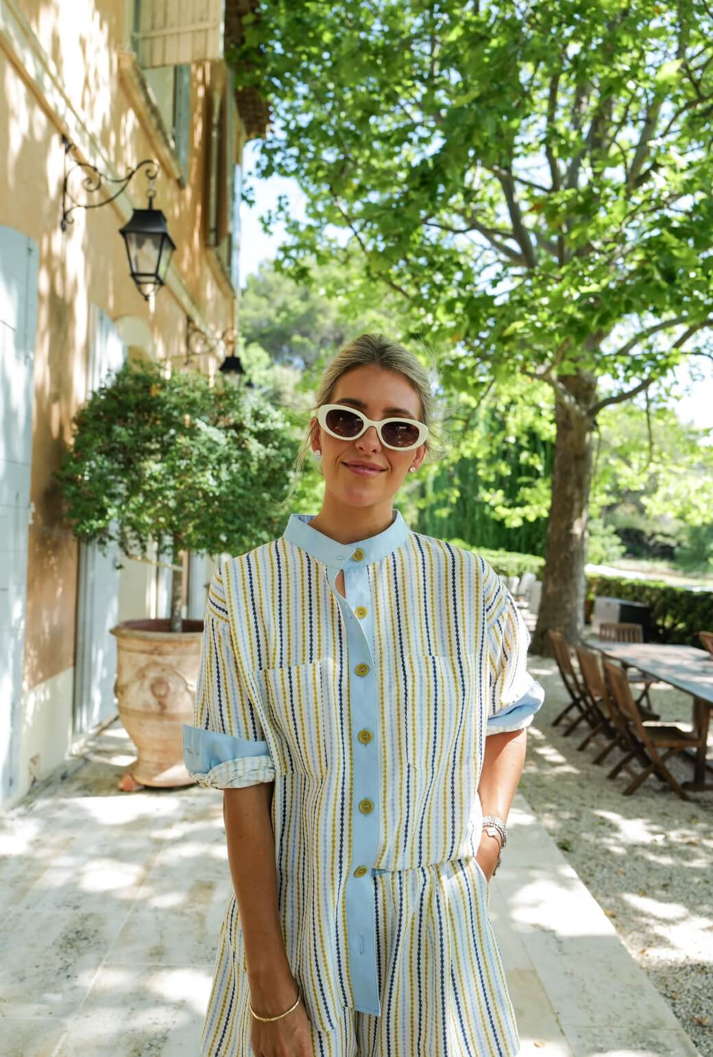 Buru x Megan Stokes Mandarin Shirt - Popcorn Stripe