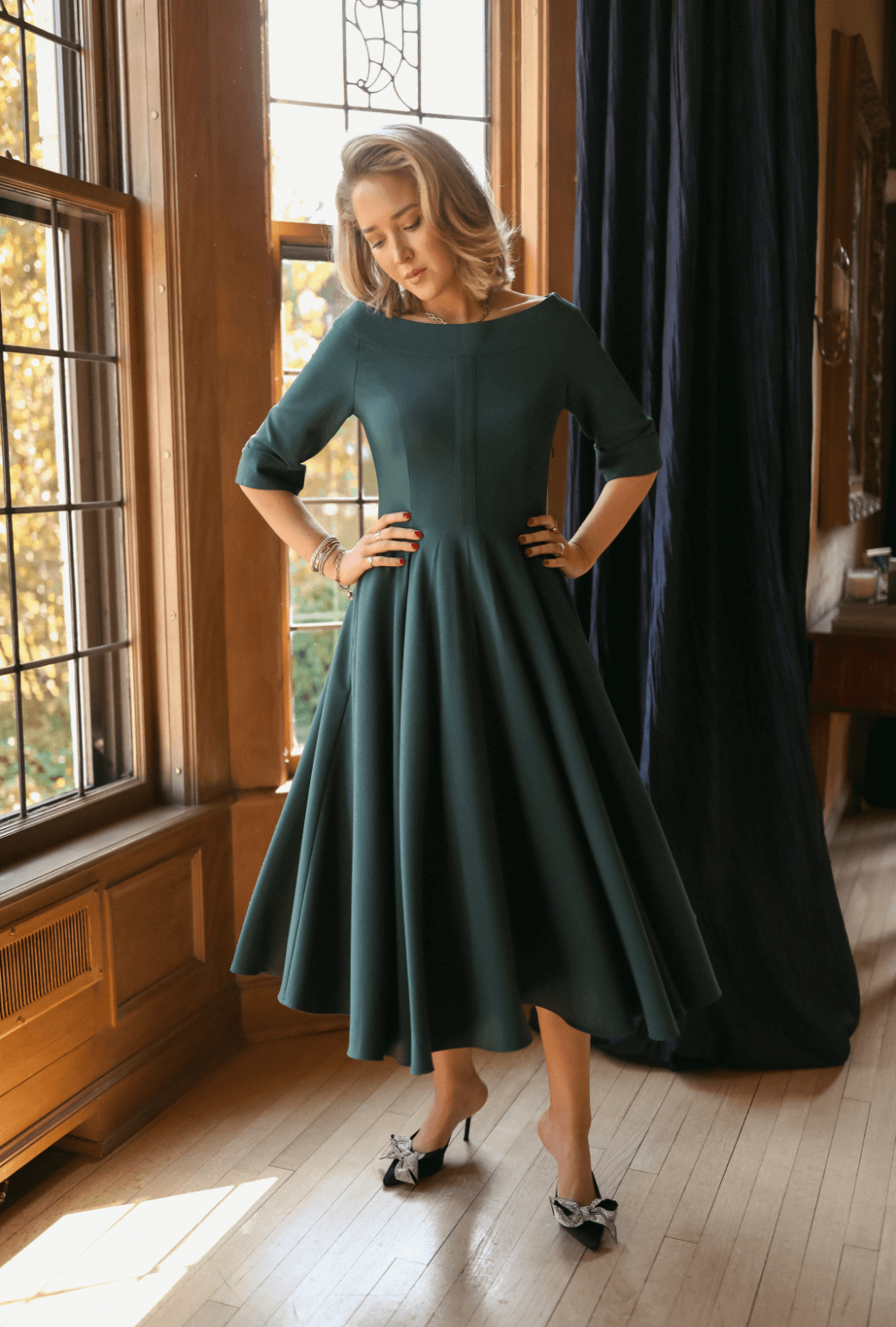 SAMPLE - Mary Dress - Forest Crepe BURU SAMPLE - Mary Dress - Forest Crepe BURU