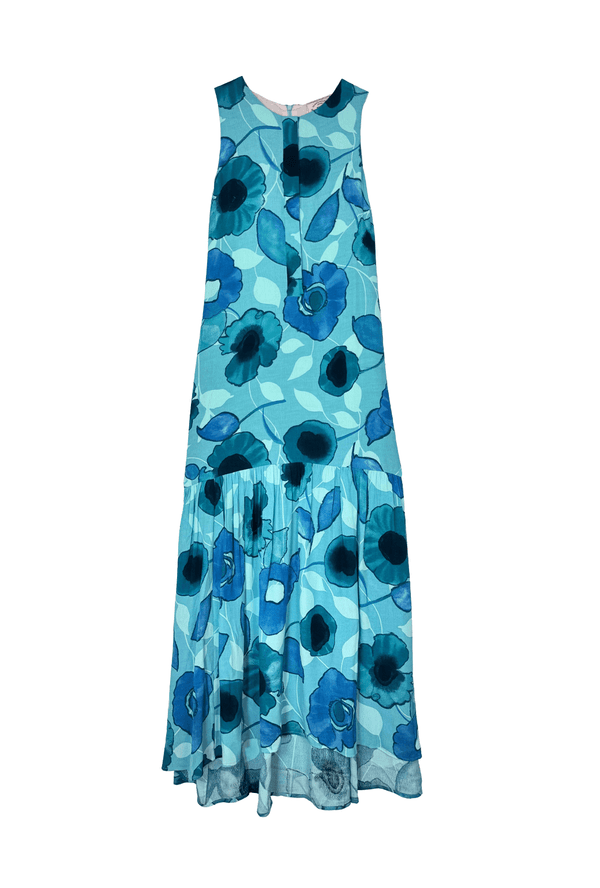 Placket Front Gown - Aquamarine