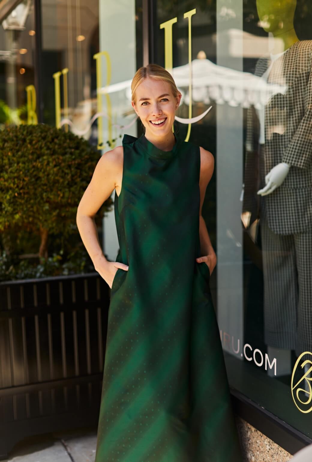 SAMPLE - Maxi Mod Dress - Emerald Jacquard BURU SAMPLE - Maxi Mod Dress - Emerald Jacquard BURU