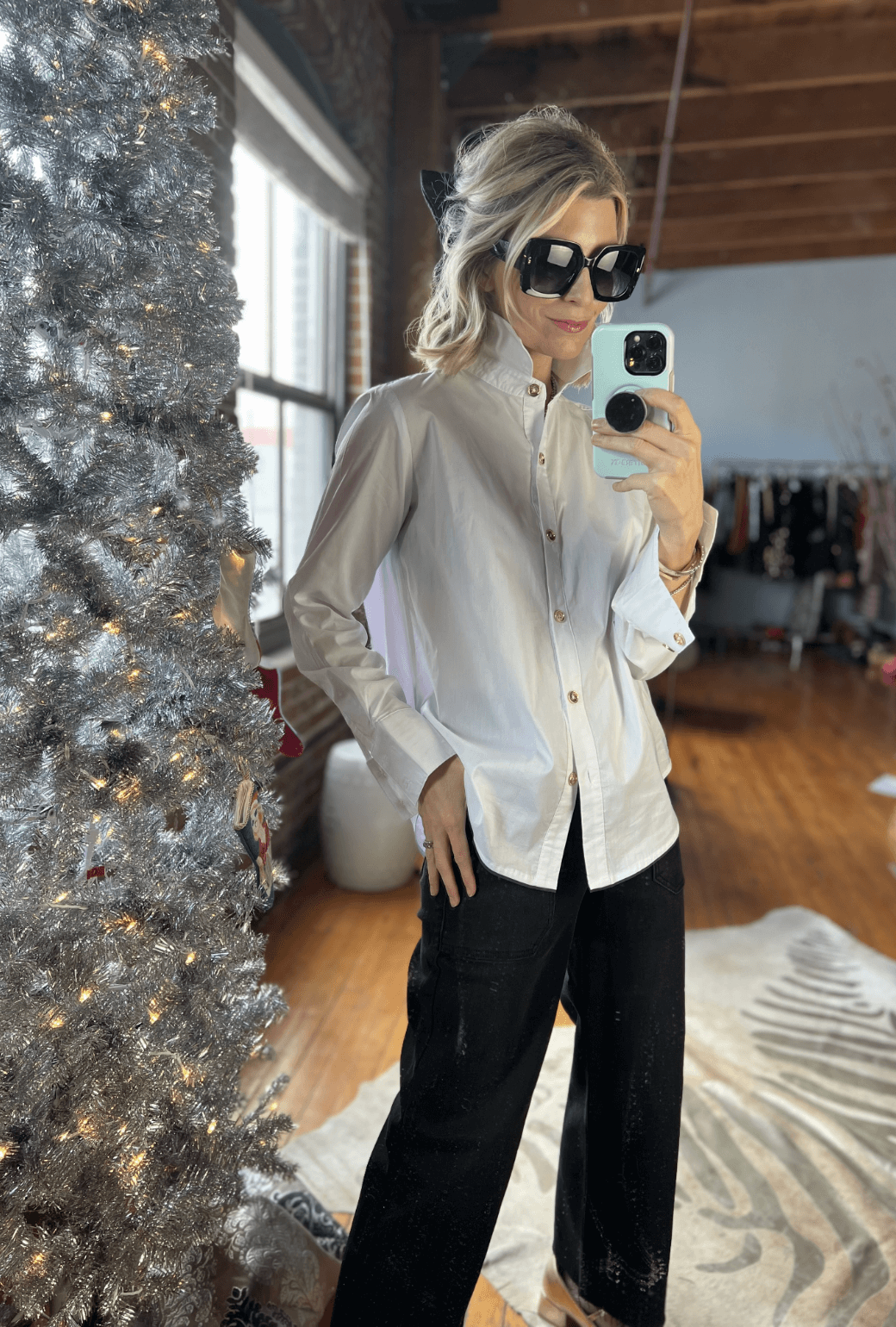 Mel Button Down Shirt - White