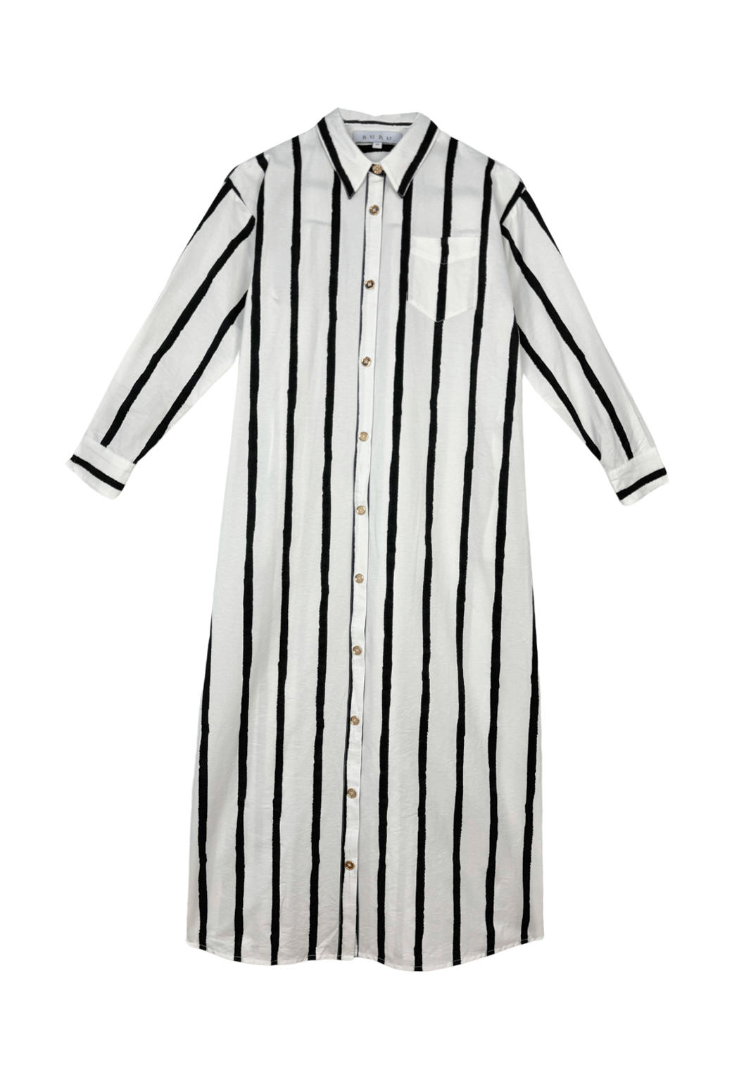 Black white striped shirt dress shop