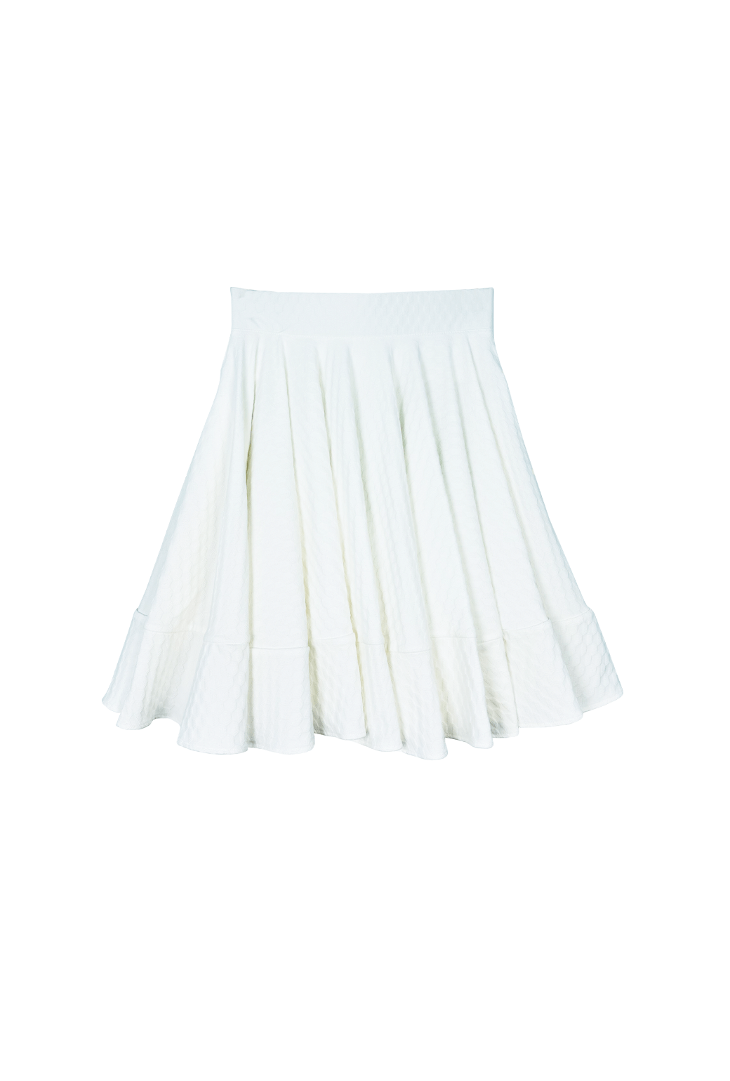 Buru x Kelly Golightly Mini Lucinda Circle Skirt - White Knit Jacquard