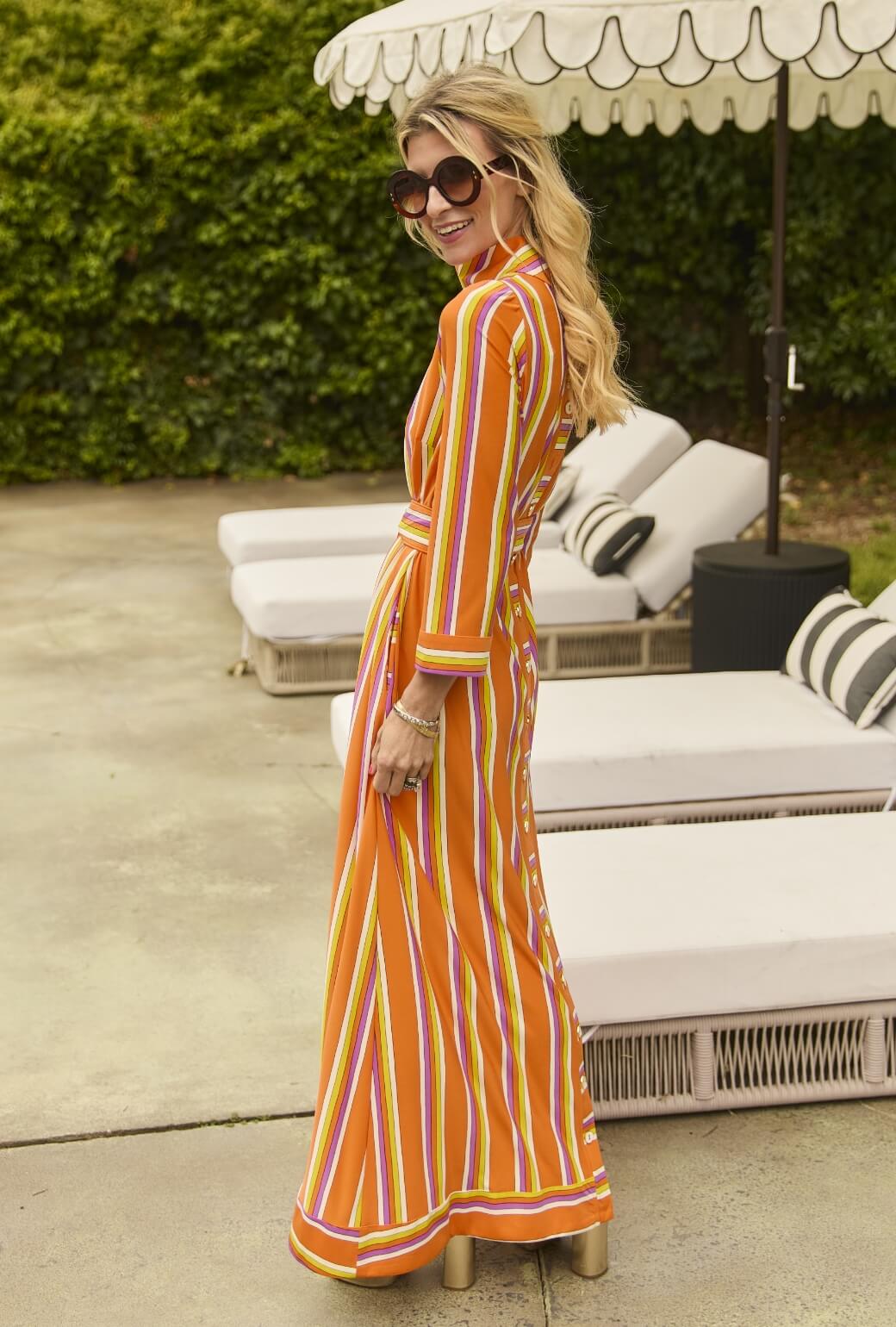 Mod Kaftan - Orange Stripe