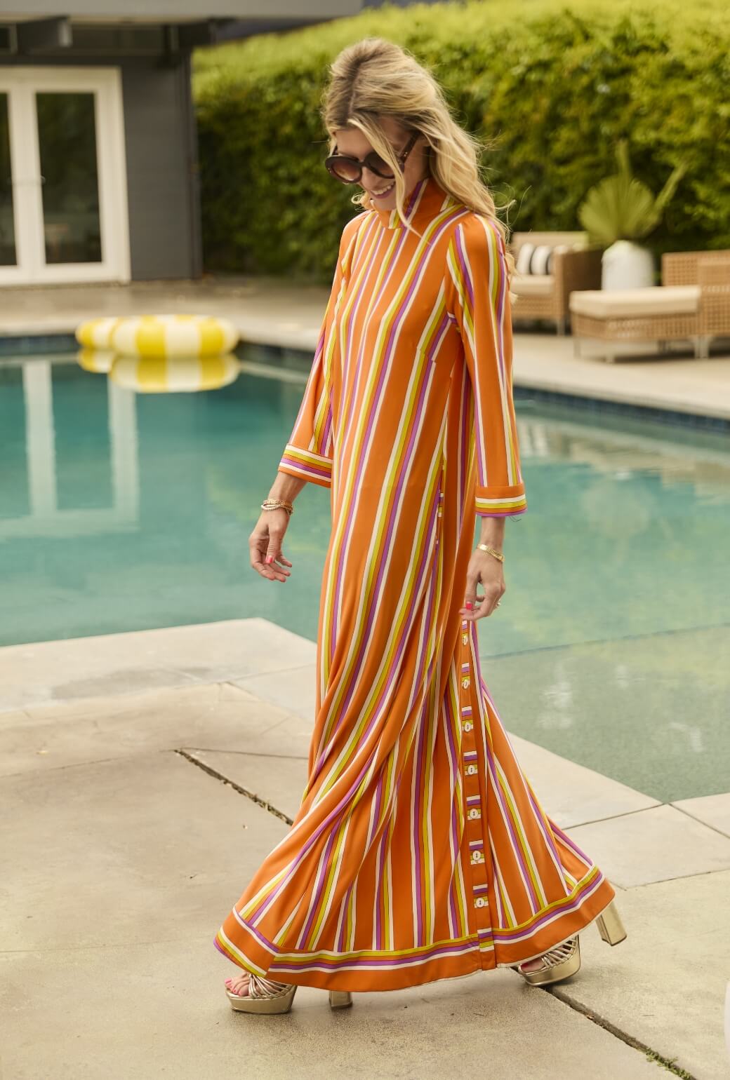 Mod Kaftan - Orange Stripe