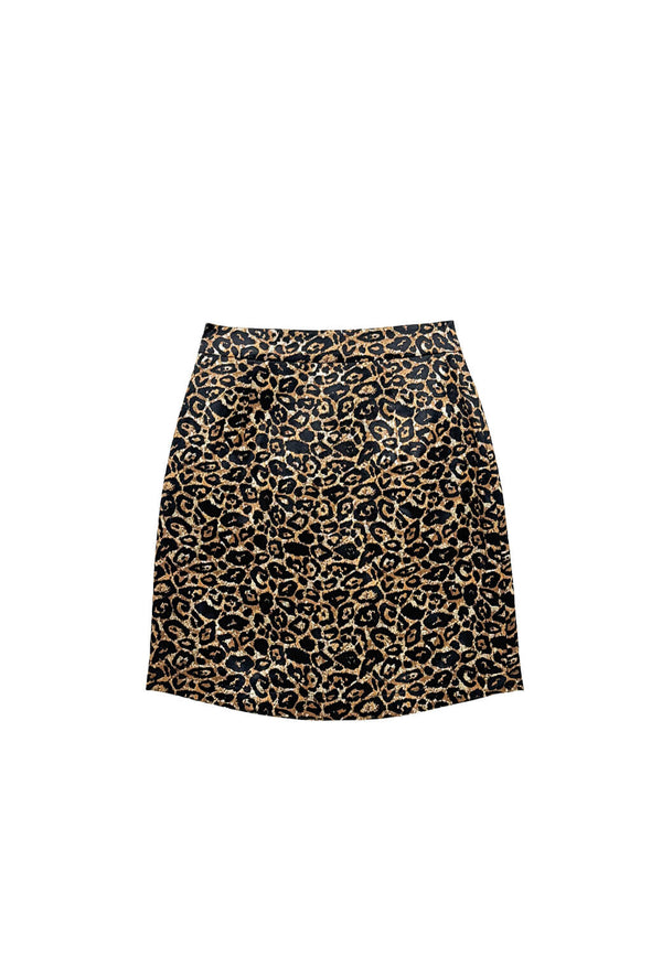 Pencil MINI Skirt - Leopard Print Lurex