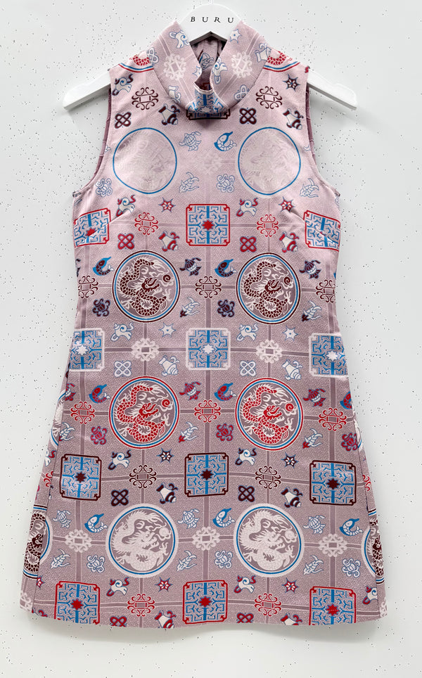 SAMPLE - Tailored Mod Dress - Lilac Chinoiserie