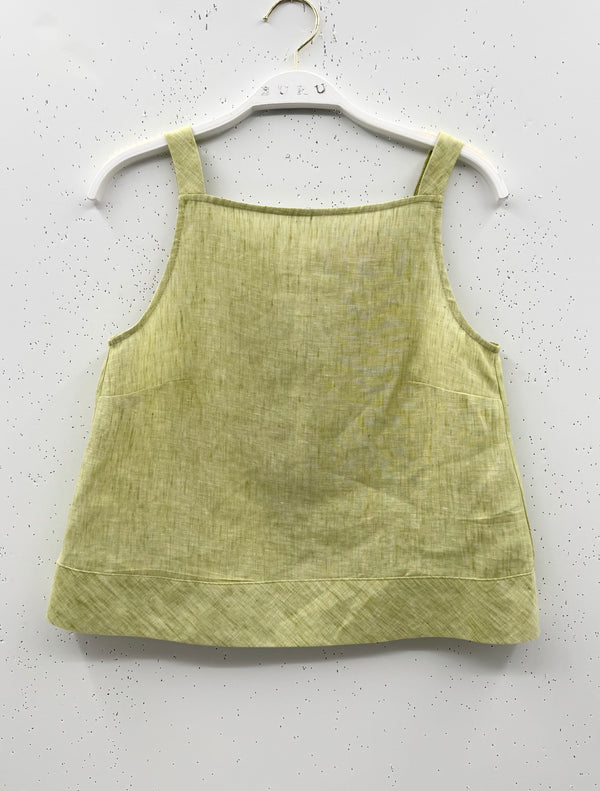 SAMPLE - The Stokes Swing Top - Green Linen