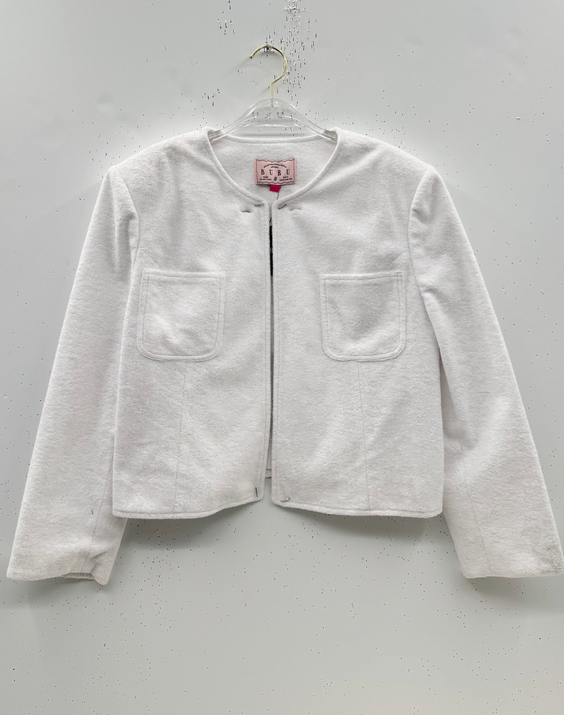 SAMPLE - Poolside Blazer - White Terry Towel