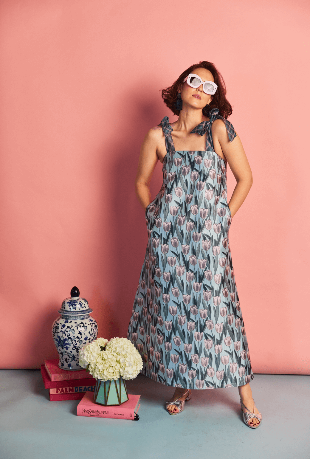 Pillar Gown - Tulip Jacquard – BURU Pillar Gown - Tulip Jacquard – BURU