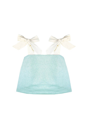 Buru x Old Soul Etiquette Pillar Top - Blue Shimmer Linen