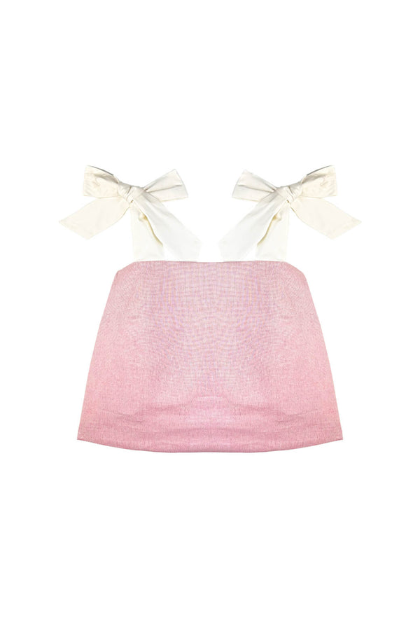 SAMPLE - Pillar Top - Pink Shimmer Linen