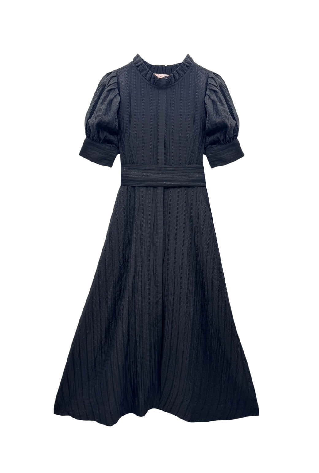 Puff Sleeve Day Gown - MAXI - Sheer Black
