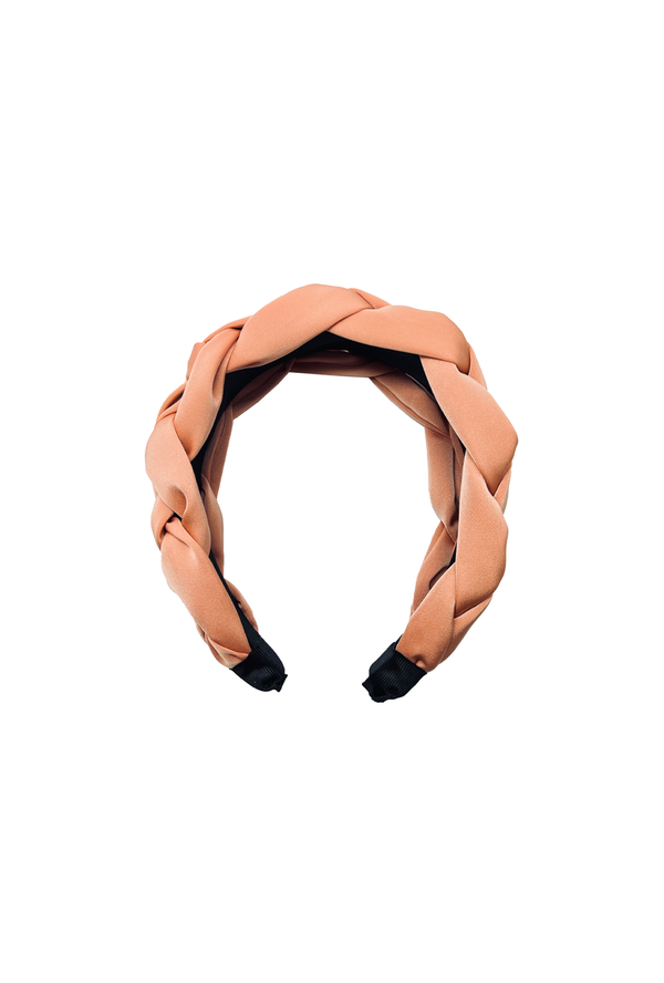 Satin Basket Weave Headband - Apricot