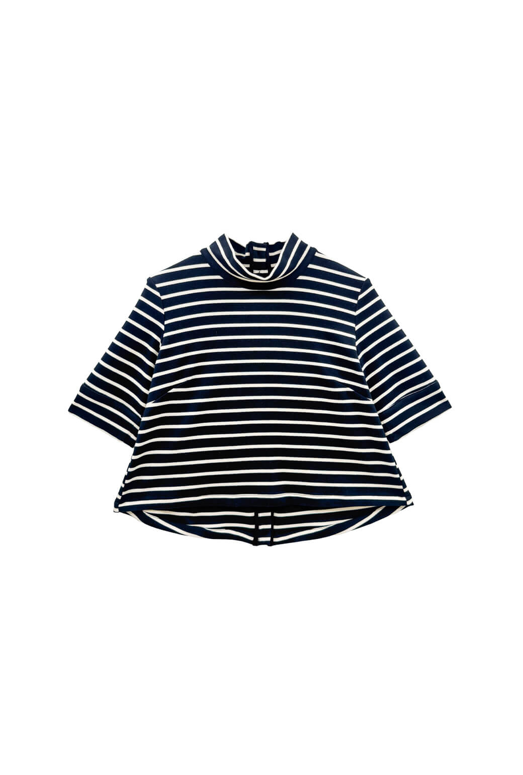 Short Sleeve Mod Top - Black & White Stripe Knit