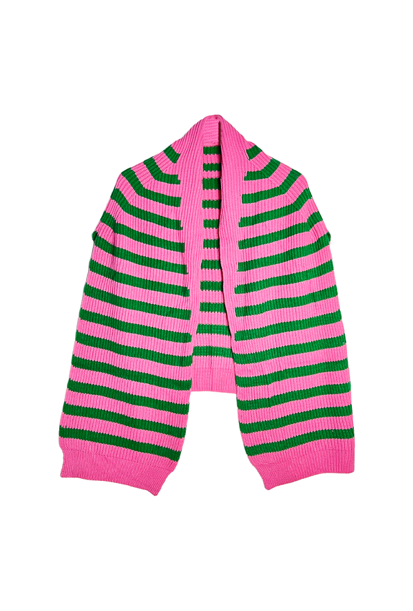 Shrug Scarf -Pink & Green