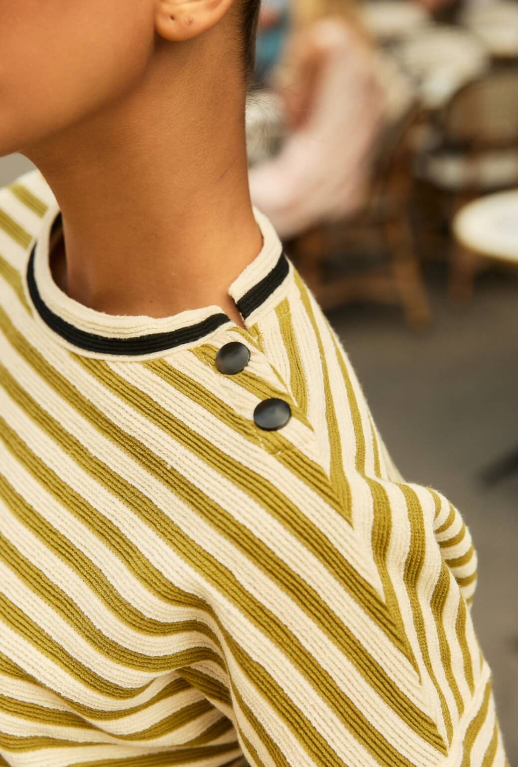 Snappy Pullover - Moss Striped Terry