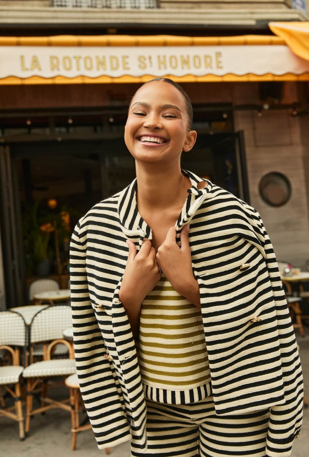 Swell Jacket - Black Striped Terry