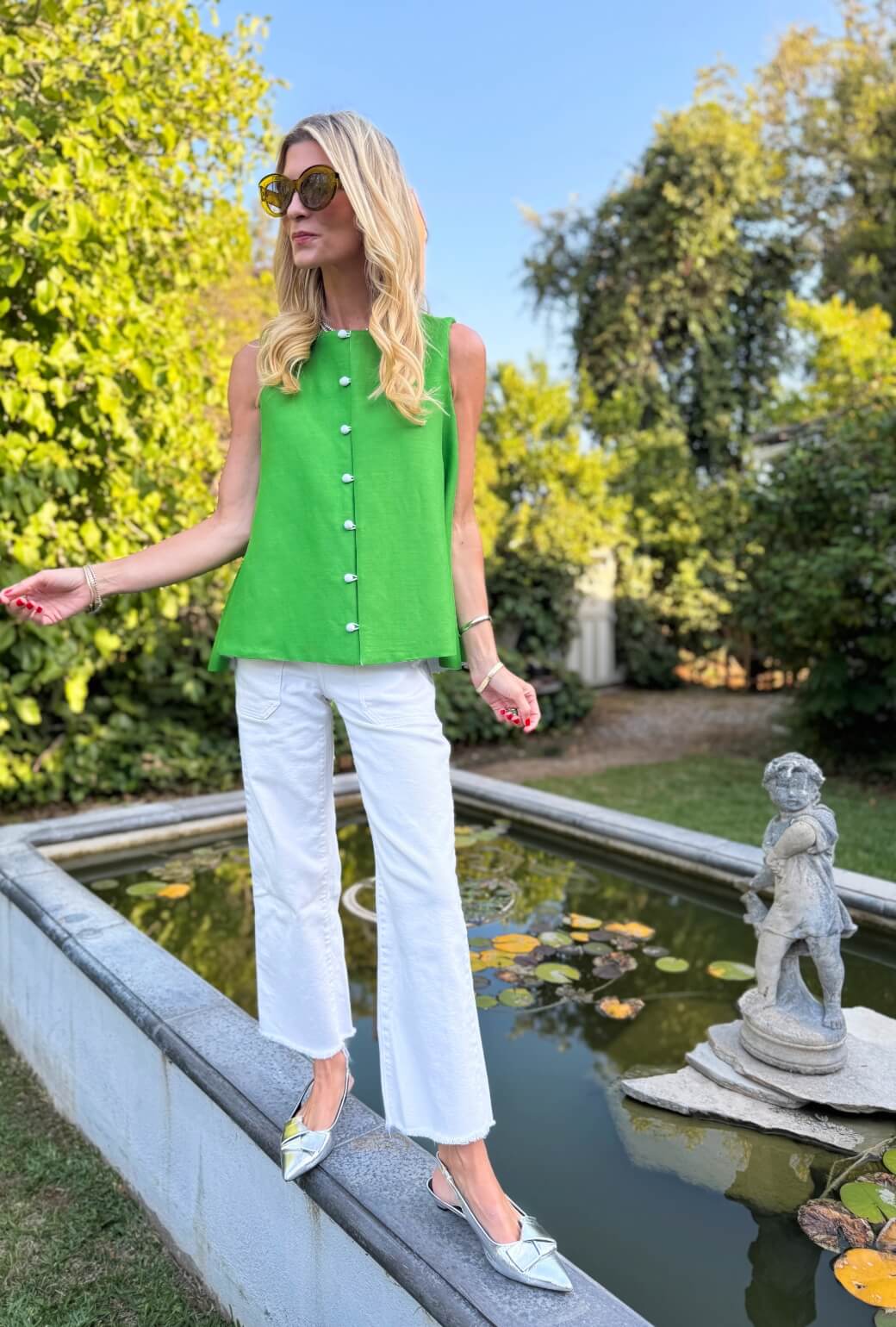 The Swing Top - Green Faille