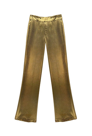 Tate Trousers - Gold Lamé