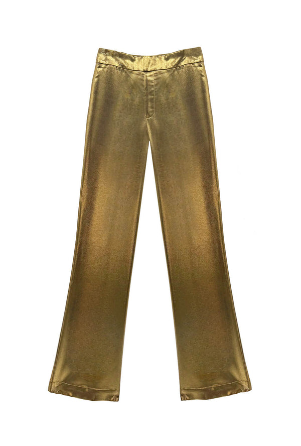 Tate Trousers - Gold Lamé