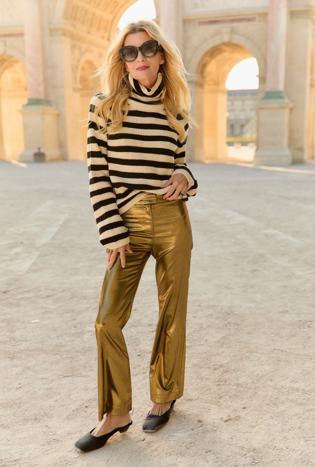 Tate Trousers - Gold Lamé