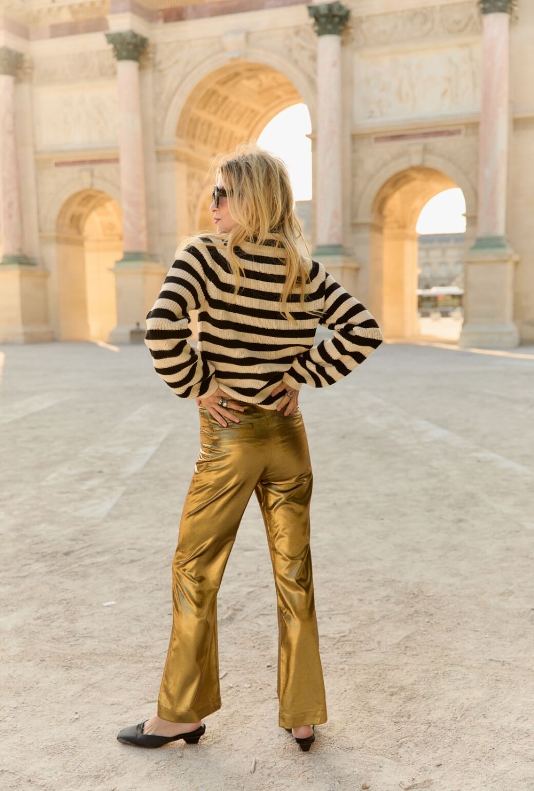 Tate Trousers - Gold Lamé