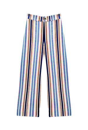 The Charlie Pant - Brown Stripe Twill