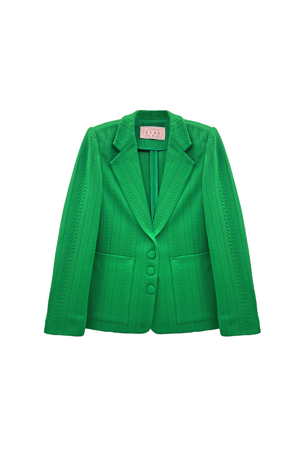 The Classic Blazer - Kelly Green Cable-knit