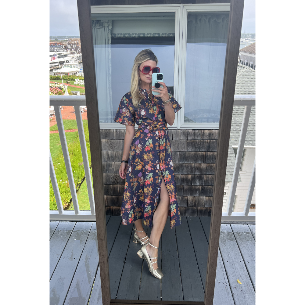 The Donna Day Gown - Navy Botanicals, image