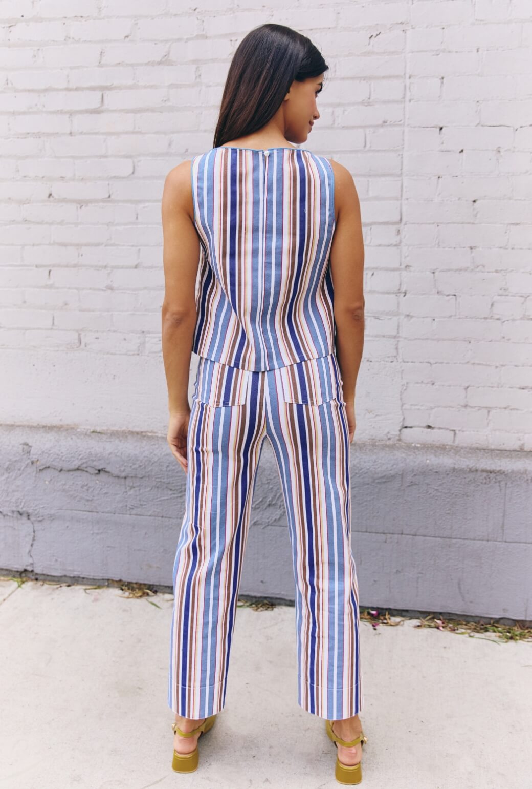 The Farrow Top - Brown Stripe Twill