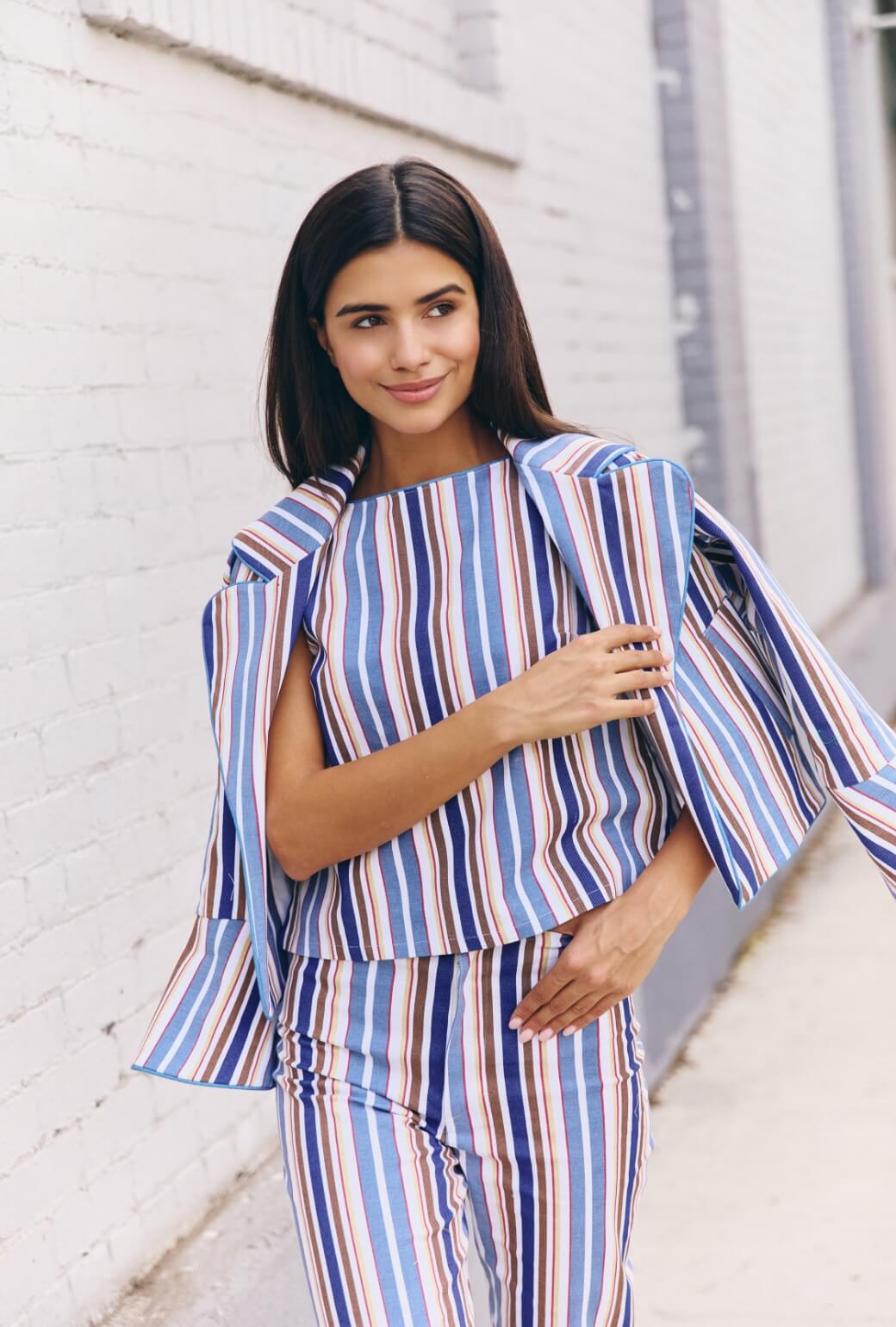 The Flip Jacket - Brown Stripe Twill