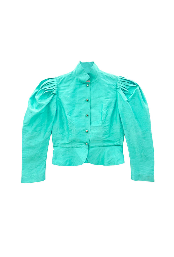 The Kennedy Jacket - Aqua Silk