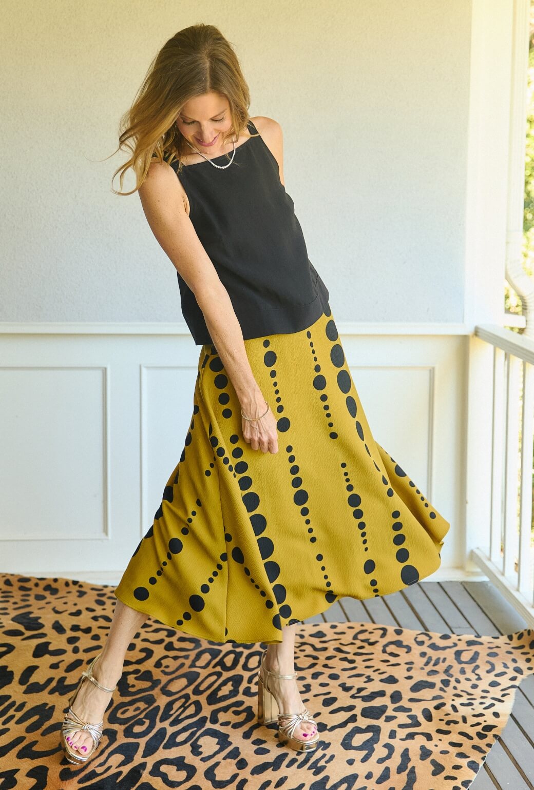 The Laura Skirt - Dijon Dots