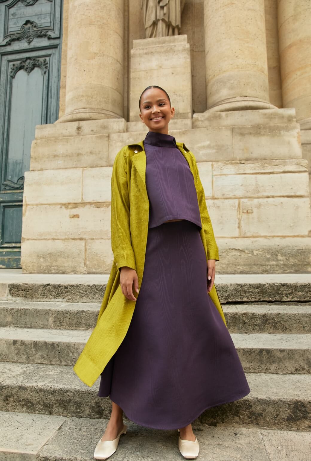 The Laura Skirt - Eggplant Moiré
