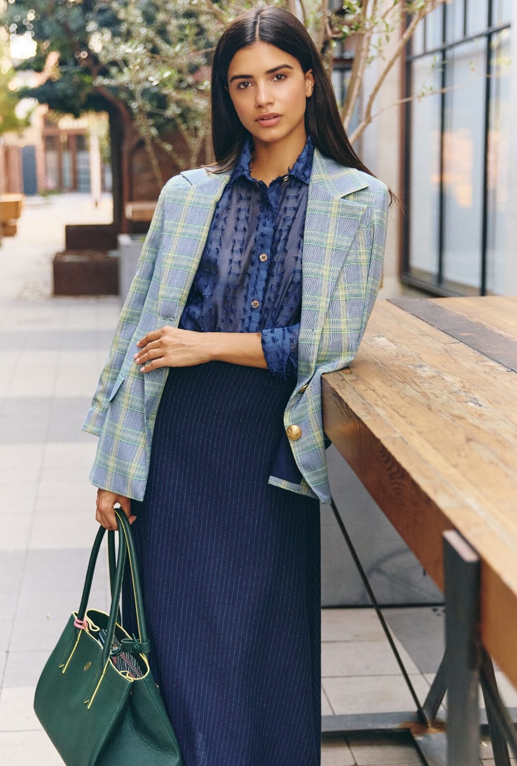 The Laura Skirt MIDI - Pinstripe