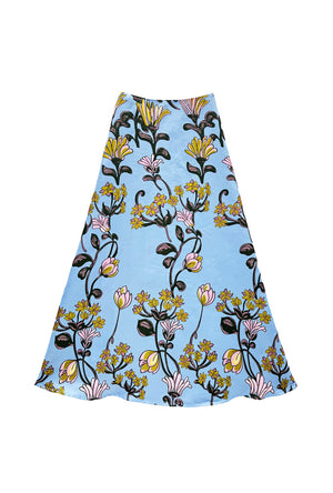 The Laura Skirt - Powder Blue Vines