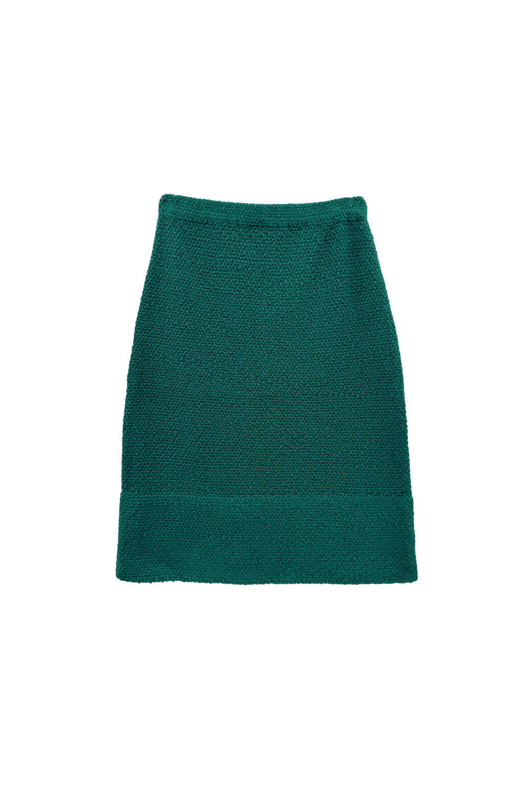 The Madison Skirt - BURU Deep Green Knit Bouclé