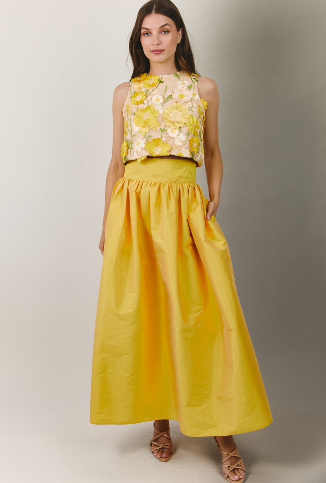 The Marilyn Skirt Maxi - Marigold Taffeta – BURU