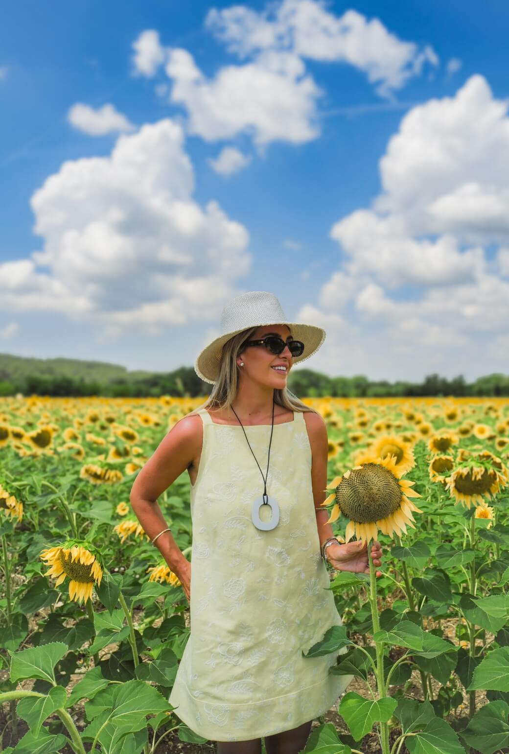 Buru x Megan Stokes The Megan MINI Dress - Yellow Linen Embroidery