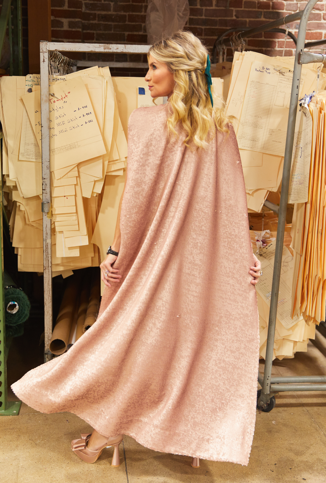 The Mona Cape - Blush Sequins