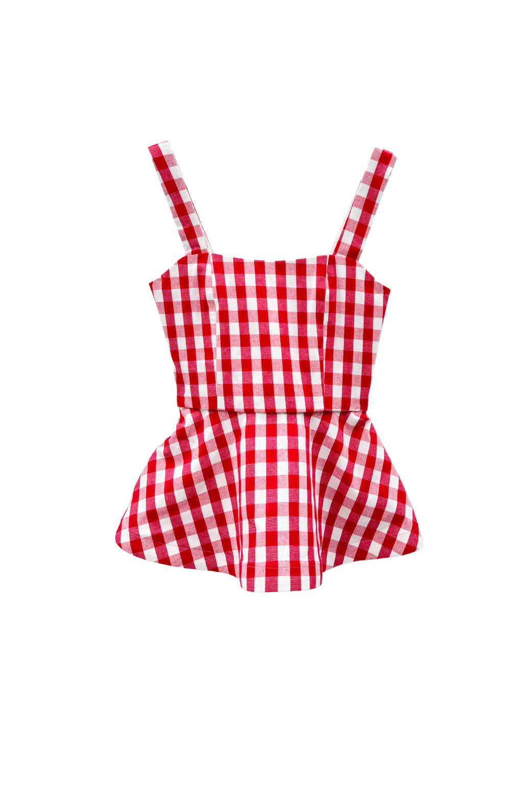 Buru x Val The Peplum Bustier -Red Gingham
