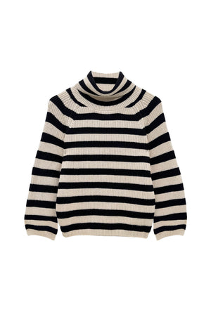 The Schafer Stripe Sweater - Black & Ivory Stripe