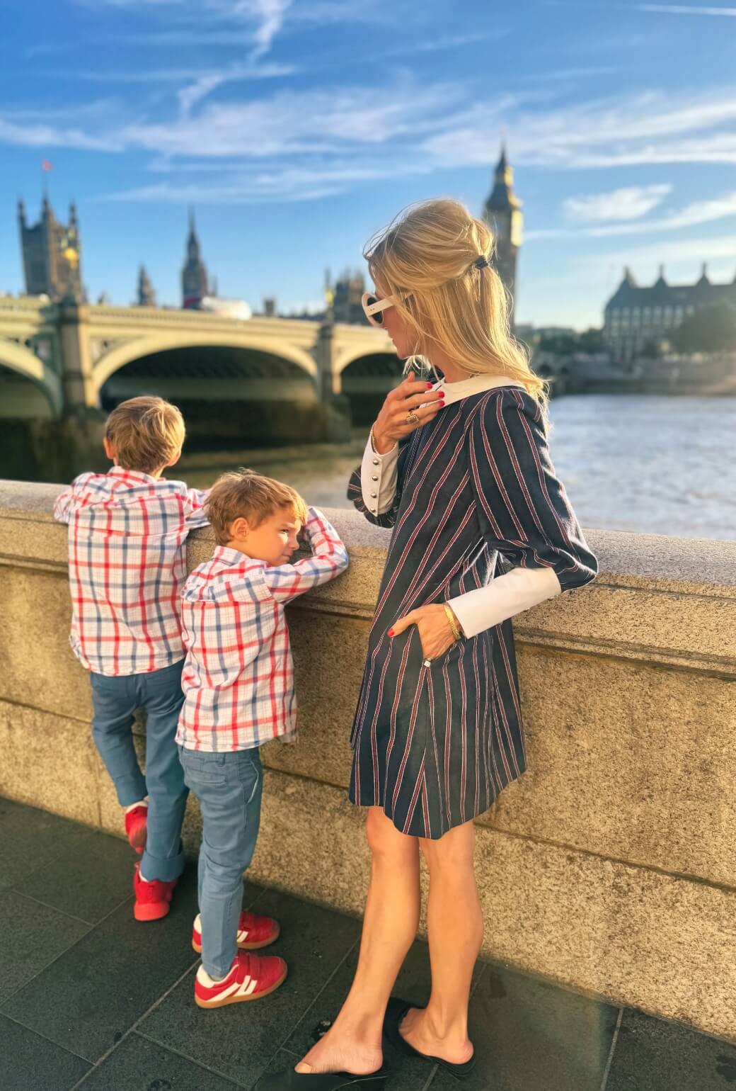 The Skipper Dress - Navy & Red Stripe
