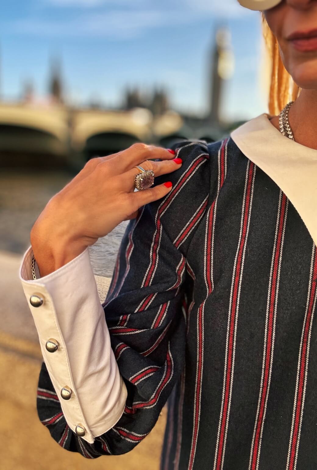 The Skipper Dress - Navy & Red Stripe